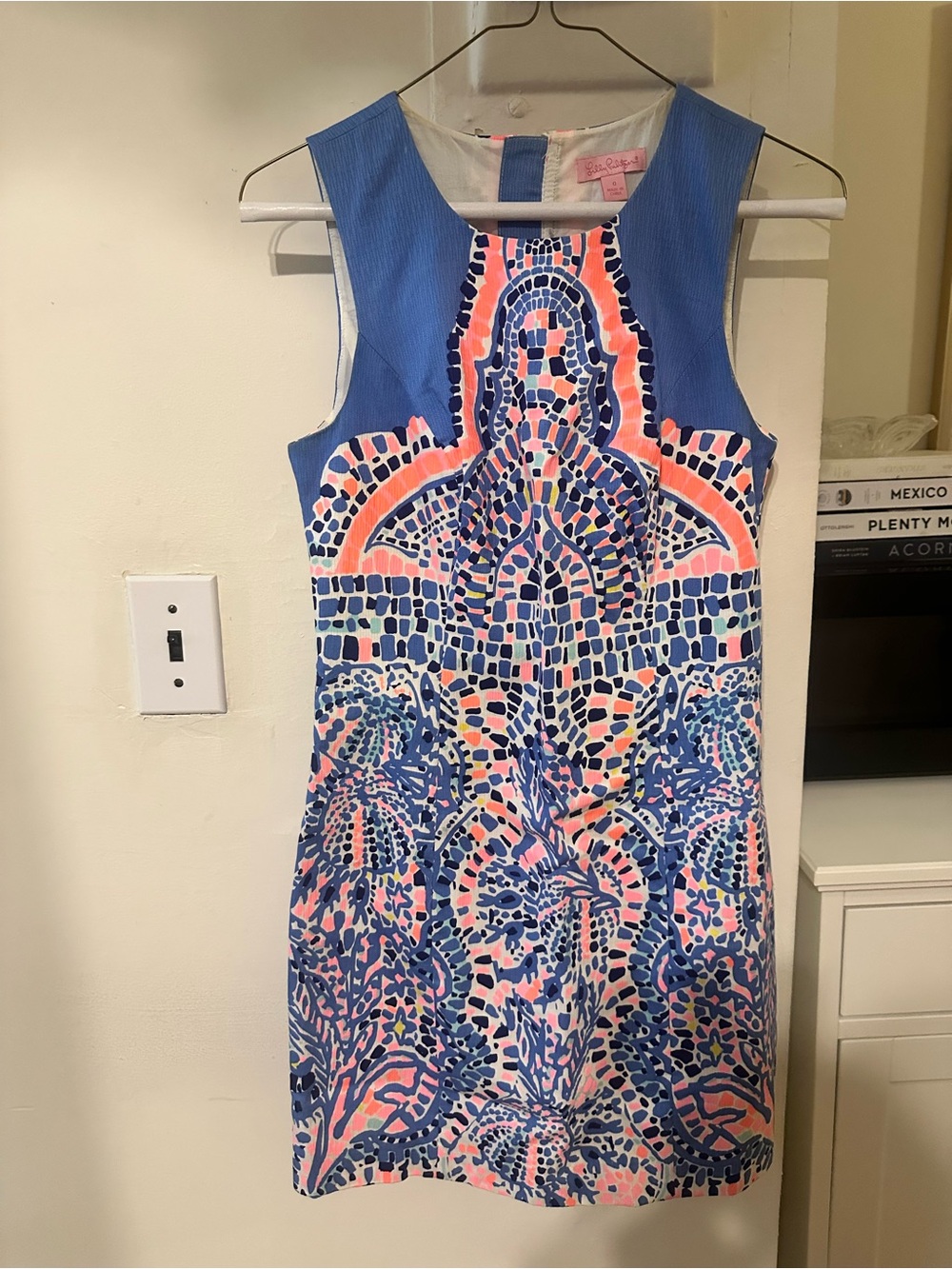 Lilly Pulitzer Blue and Pink Mosaic Print Mini Dress